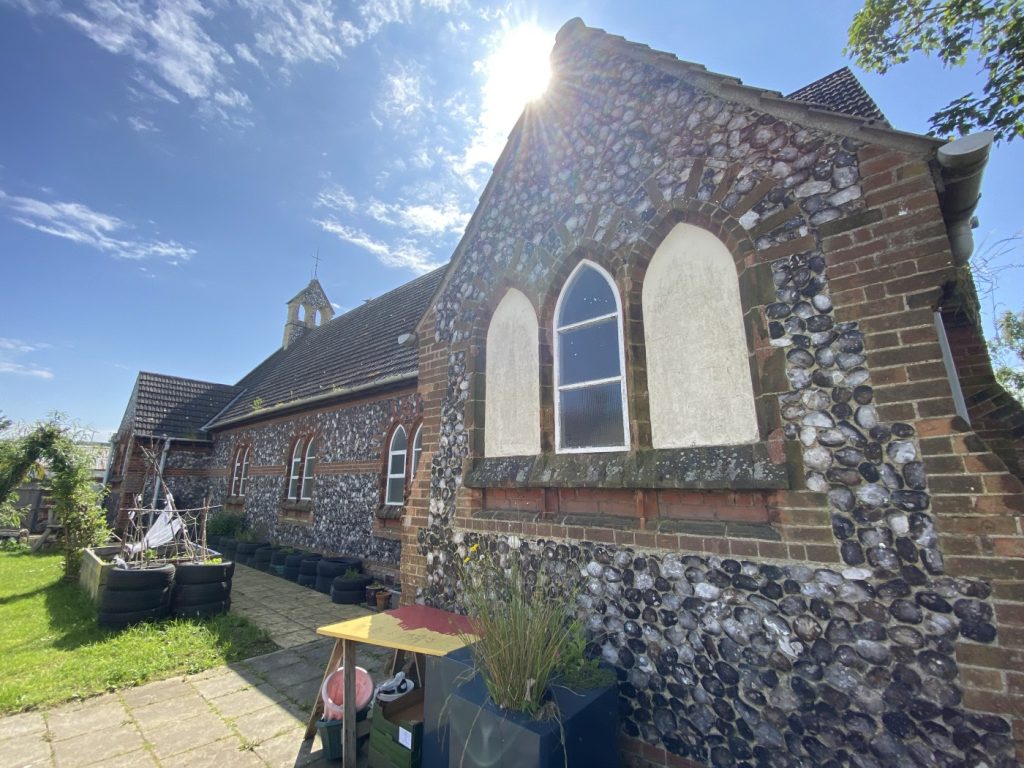Kirkley Pantry Community Garden: a cultivated area beside the church hall