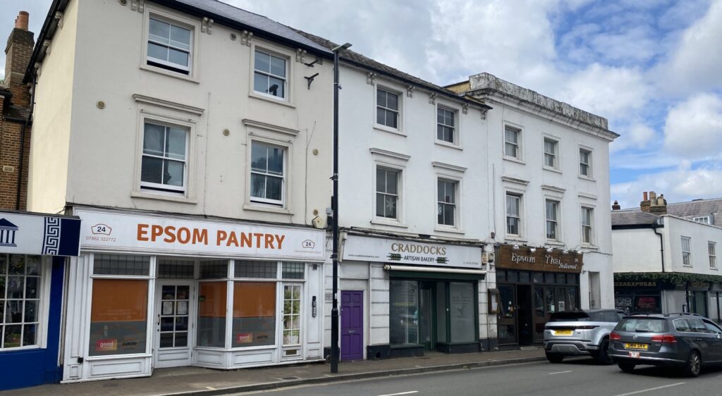 A street view of Epsom Pantry
