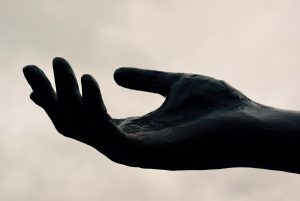 A stock image of an open hand, palm upwards